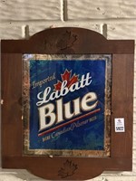 Labatt Blue Wooden Framed Hanging Bar Sign