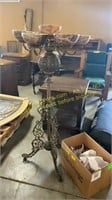 Antique Organ Lamp W/ Alabaster Shades