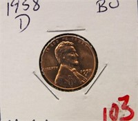 1958 D LINCOLN WHEAT CENT MS64