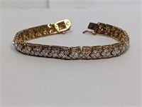 7" Vermeil/.925 Sterling Diamond Bracelet