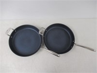 "Used" (2) Granitestone Blue Non Stick Frying Pan,