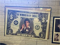 Scarface Al Pachino hanging dollar picture