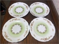 4 Green Imperial China Plates