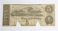 1863 CONFEDERATE $5.00 NOTE RICHMOND