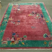 Vintage handmade Chinese Deco rug - 8'8" x 11'4"