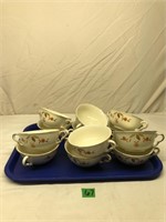 12-Hall Jewel Tea Autumn Leaf Cream Soup Bowls