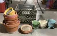 11 flower pots - ceramic/ terracotta & citronella