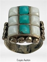 Navajo Sterling Silver Turquoise & MoP Ring