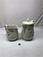 Hall Autumn Leaf Short Milk Pitcher & Coffee Pot