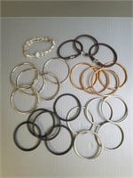 Large group of designer style bangle bracelets -