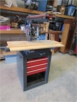 Craftsman 10in. Radial Arm Saw on 3 Drawer Cabinet