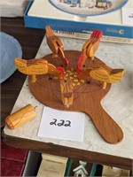 Wooden Pecking Chickens Toy