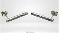 14k White Gold Earrings with Diamonds