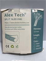 Alex Tech Black 1/2" Diameter 10’ split sleeving