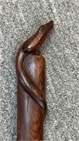Carved Wood Snake Walking Stick