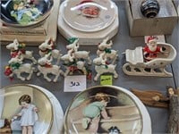 Vintage Porcelain Santa and Reindeer
