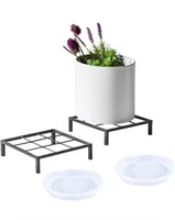 2 Metal Heavy Duty Potted Plant Stands 9.8 inch