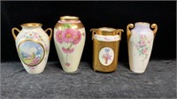 4 Pickard China Vases, Signed