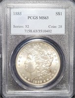 1885 Morgan Dollar - MS63 PCGS - Exceptional Toner