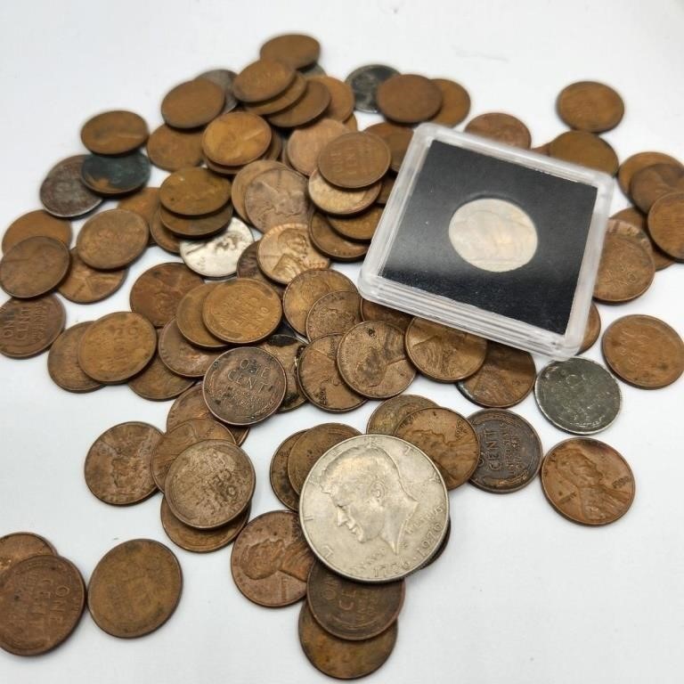 Wheat & Steel Pennies, Buffalo Nickel, Half Dollar