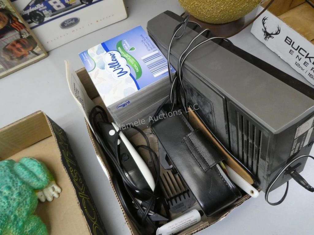 Hair clipper, shoeshine kit, and miscellaneous