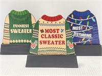 12 PCS Christmas Sweater Wood Funny Party Awards