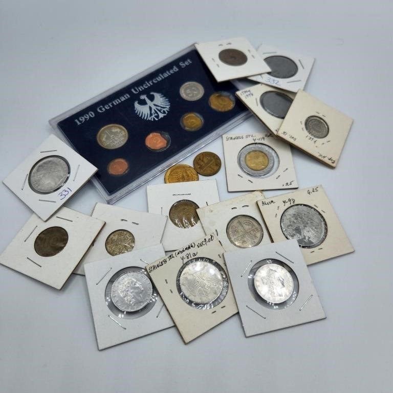 Lot of Foreign Coins w/ German Uncirculated Set