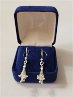 Silver 925 Flower Earrings