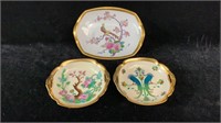 3 Small Pickard China Handled Dishes - Signed