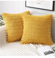 MIULEE Mustard Yellow Corduroy Pillow covers