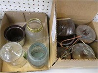 2 boxes crocks and canning jars