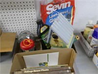 4 boxes gardening items - feeders, books, birdhous