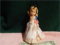 Vintage Doll w/ Pink Dress 6"