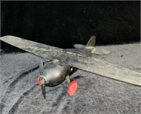 Antique Black Metal Toy Airplane