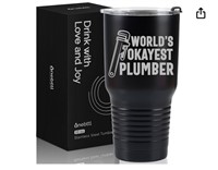 worlds okayest plumber 30 oz steel tumbler