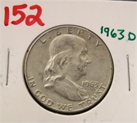 1963 D FRANKLIN HALF DOLLAR COIN