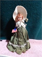 Doll w/ Green Dress & Big White Hat