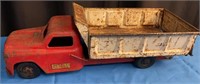 Red Dump Truck, Antique Pressed Steel Toy, Structo