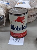 Mobiloil Quart Oil Can