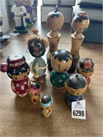 Japanese Wooden Kokeshi Dolls