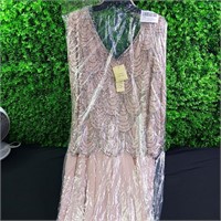 J Kara Women's Floral Dress 24W  blush Multi