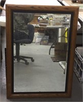 Wood framed mirror 26 x 1X 36