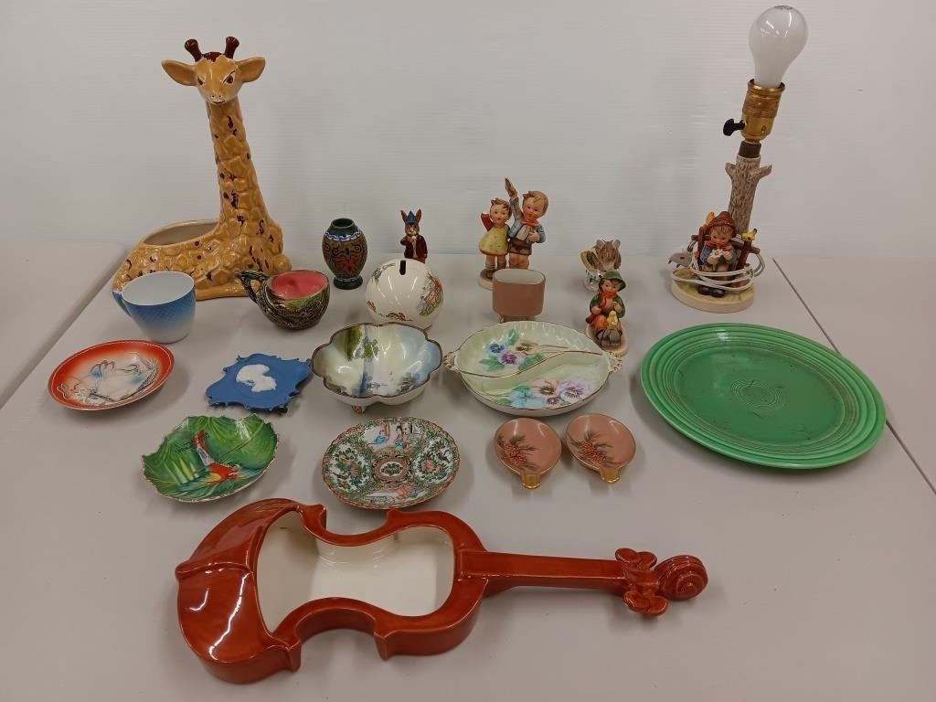 Group pottery, porcelain, noritake, hummel, animal