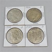 1926, 1926-D & 1926-S (2) Silver Peace Dollars.