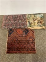 Vintage Italian tapestry, Oriental rug section