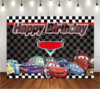 Cartoon Car Racing Photo backdrop 7x5 ft