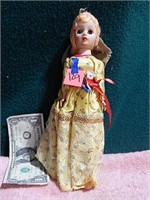 Vintage Doll in Yellow Dress 11"