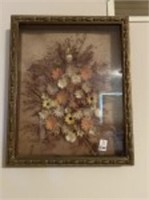 Framed Dried Flower Plant Picture