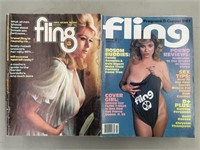 Vintage Fling magazines. 1975-89. 35 issues.