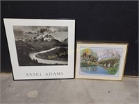Framed Landscape Print & Ansel Adams Poster